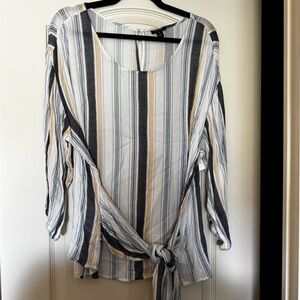 Striped Black and White Women's Top